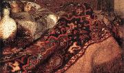 VERMEER VAN DELFT, Jan A Woman Asleep at Table (detail) aer USA oil painting artist
